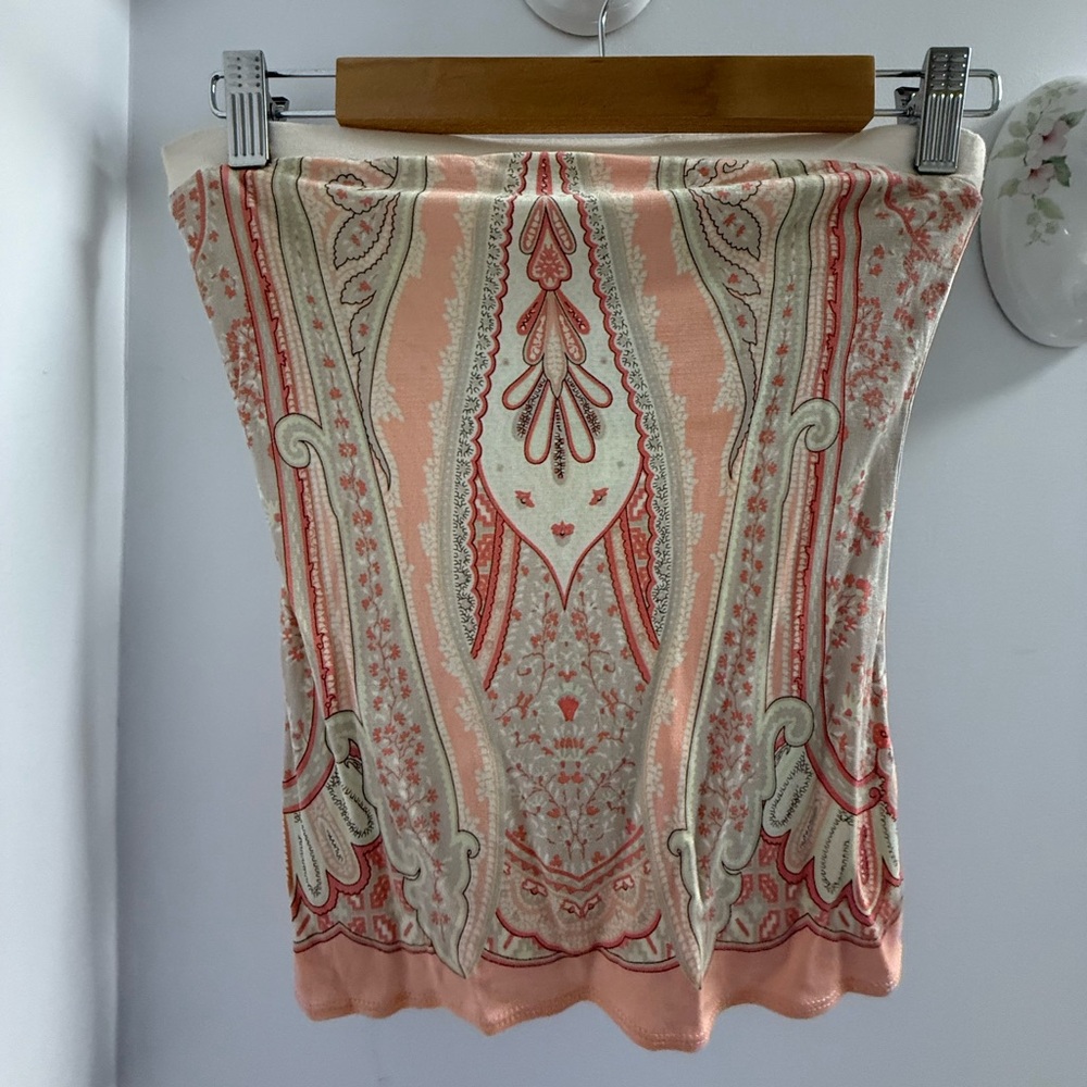 Elie Tahari Knit Tube Top in Pink and Cream